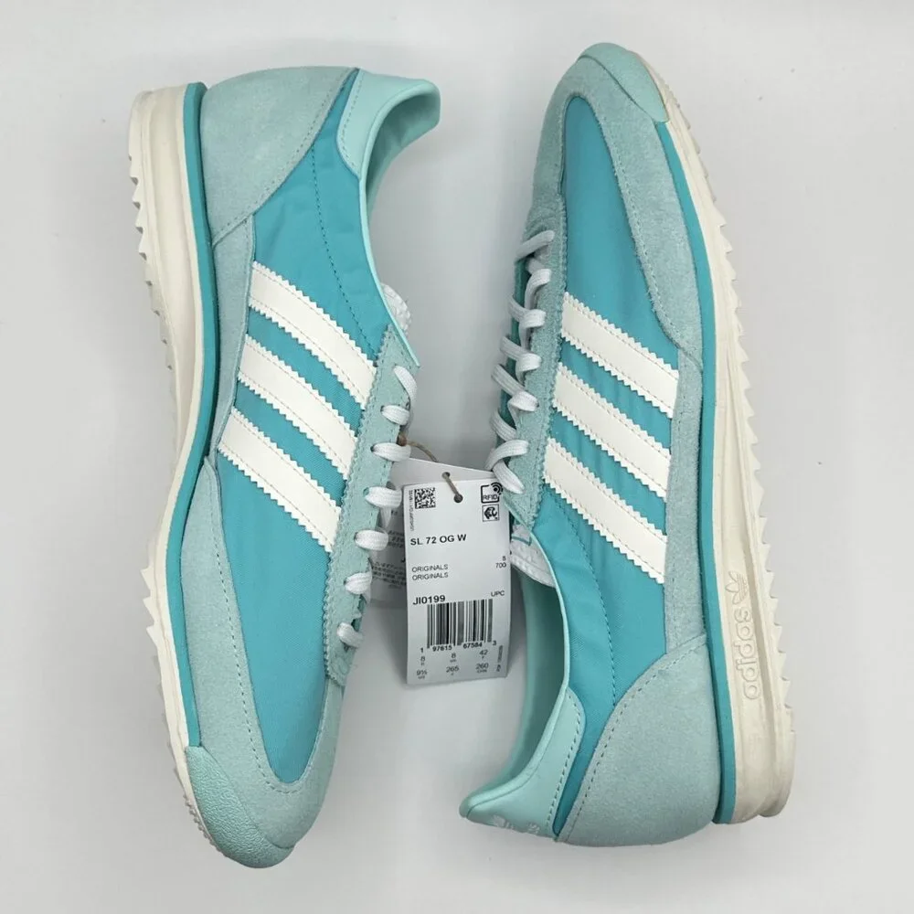 Women's Adidas SL 72 OG Shoes Easy Mint / Semi Flash Aqua / Off White JI0199 NEW - Picture 6 of 10